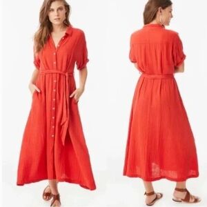 Xirena Cate Red Button-Down Dress